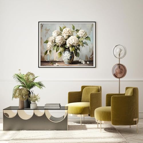 Hydrangea Diamond Art Kits for Adults Round Diamond Painting 16x12 Inch - color: DD149
