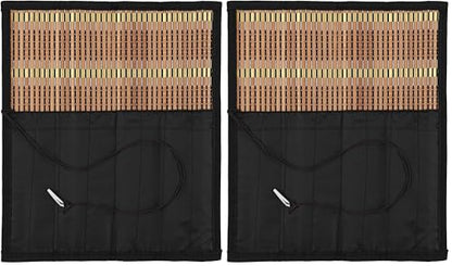 Creative Mark Paint Brush Roll Up Case - Bamboo Brush Mat with Tie Closure, 8 Large Pockets for Short and Long Handle Brushes, Breathable Design for Artists, Teachers, Students (Pack of 2) - size: Large (Pack of 2)