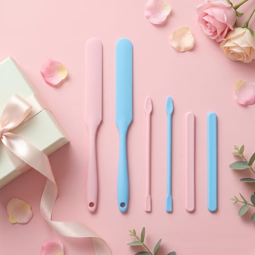 JJUNW 6PCS Epoxy Stir Sticks, Silicone Wax Sticks, Non-Stick Wax Spatulas | Reusable Multipurpose Silicone Stir Sticks for Epoxy Facial Mask Hair Removal Stirring Rods Paint Mixing Tools