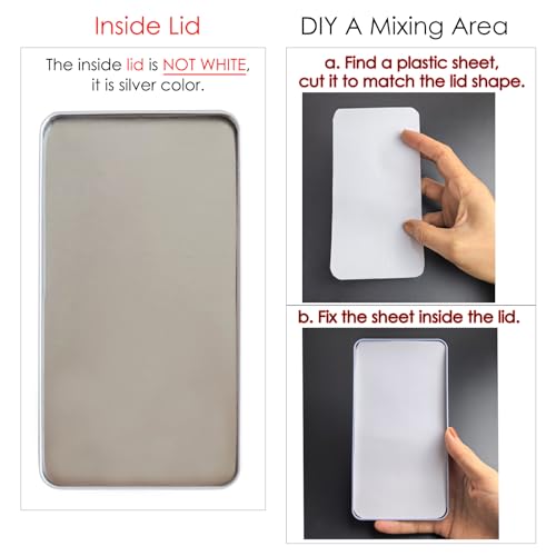 Watercolor Tin Palette with 20Pcs Empty Full Pans, Magnetic Squares | Lightweight Paint Tray Palettes, With 3ml Pans and 3M Magnetic Squares, DIY Art Palettes, Paint Holder, Painting Palette - color: Black, size: Pack of 20 Full Pans