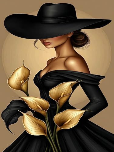Mosaflare Elegant Lady Diamond Painting Kits for Adults 12x16 Inch - color: KM911-A-1