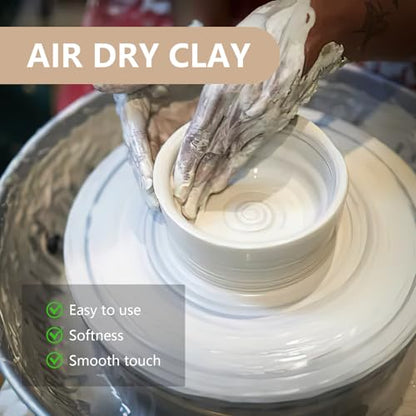 VIBRATITE 10LB Air Dry Clay, White Modeling Clay for Pottery & Sculpting | Easy to Shape for Hand Building, Wheel Throwing, DIY Crafts, Classroom Art Projects, Ideal for Beginners & Artists - color: White