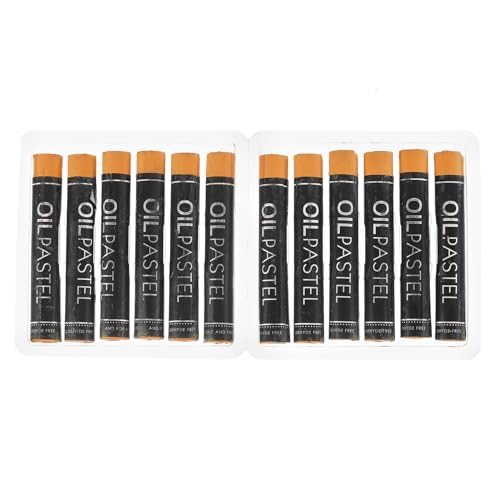 PATIKIL Dark Yellow Oil Pastels, 12Pcs Soft Oil Crayons Creamy Pastels Stick Art Supplies for Art Painting Drawing Blending Graffiti for Artists Beginners - color: Dark Yellow