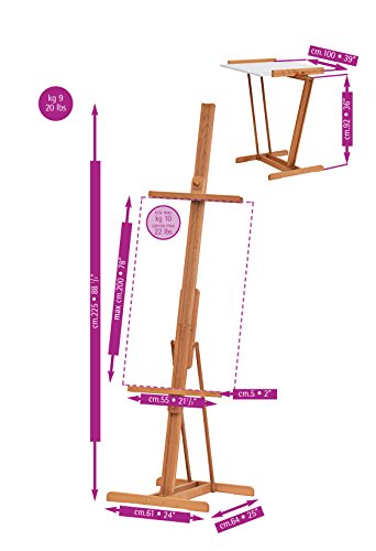 Mabef Single-Mast Convertible Easel (MBM-25) - style: Adjustable