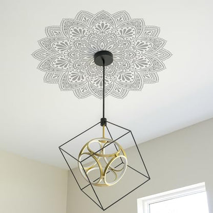 Sistink Large Mandala Stencils for Painting - Folk Rangoli Mandala Large Stencils for Painting on Wall Furniture Decor - style: mandala