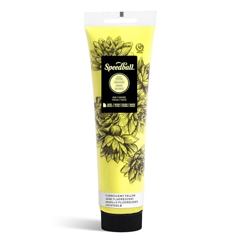 Speedball Water-Soluble Block Printing Ink, 5-Ounce Tube, Fluorescent Yellow - color: Fluorescent Yellow