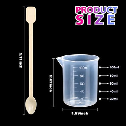 LEOBRO 24 PCS 100ml Resin Measuring Cups, Graduated Epoxy Resin Mixing Cups, Small Plastic Beakers, Plastic Measuring Cup for Paint, Art Craft, Soap Candle Tumbler Making