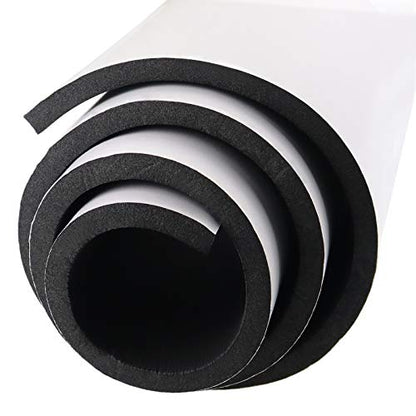 DGSL Foam Insulation Neoprene Sheets with Adhesive, 12''W x 59''L x 1/2''T | Weatherproof Soundproof Padding for Automotive, Multi-Function Soundproof Large Closed Cell Neoprene Rubber Roll, Black - color: Black, size: 12 in x 59 in x 1/2 Inch
