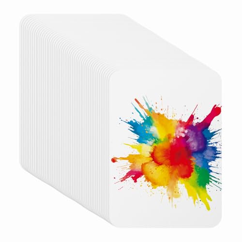 PATIKIL 100 Sheets Cotton Watercolor Paper 140lb/300 GSM Cold Press Water Coloring Paint Paper Round Corner for Art Painting Watercolor Drawing Artist, 4x6 Inch - size: 4x6 Inch