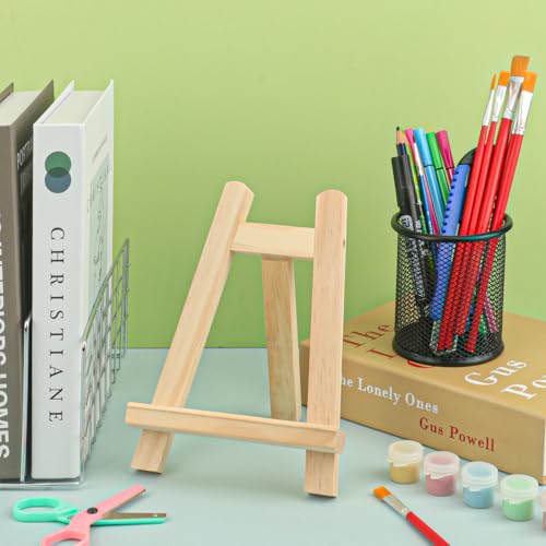 Yiksonyo 12 Pack 11 Inch Wooden Easel, Tabletop Wood Easels Stand, Wooden Easel for Painting, Art, and Crafts - size: 12 Pack 11 Inch