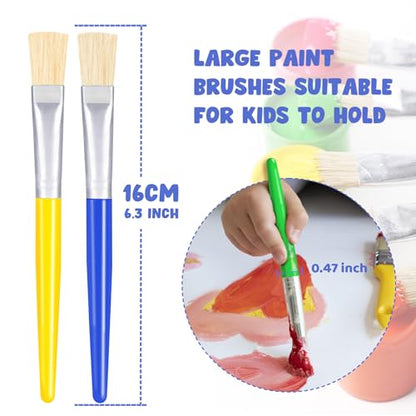 Joyooss Paint Brushes for Kids, 12 Pcs Flat Large Kids Paint Brushes Set - size: 12 Pcs Flat