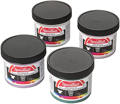 Speedball Fabric Screen Printing Ink, Special Edition Colors, 4-Ounce (4-Pack), Polished Pastel