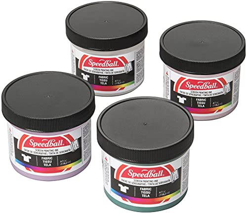 Speedball Fabric Screen Printing Ink, Special Edition Colors, 4-Ounce (4-Pack), Polished Pastel