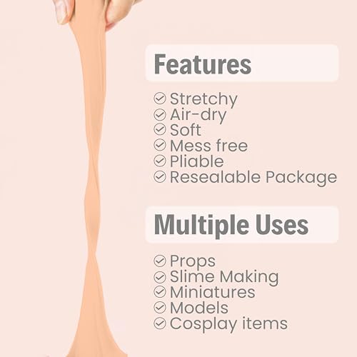 BOHS Peach Modeling Foam Clay - 1.1 Lbs, Squishy,Soft, Air Dry -for Flower Mirror,Cosplay,Fake Bake, Slime Supplies-500g (Pack of 3) - color: Peach, size: 500 g (Pack of 3)