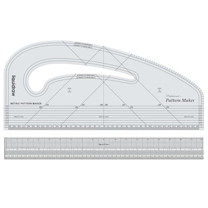 Liquidraw Pattern Maker & Grading Ruler Set | Imperial & Metric Sewing Tools for Pattern Cutting, Marking & Drafting | Clear Acrylic Quilting & Dressmaking Rulers for Fashion Design & Tailoring - style: Pattern Maker & Grading Ruler Set