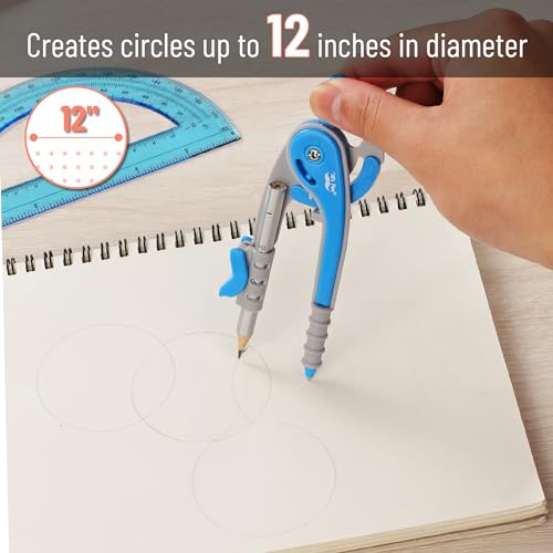Mr. Pen- Geometry Compass and Protractor Set, 6 Inch Compass - color: Blue, size: 1 Set