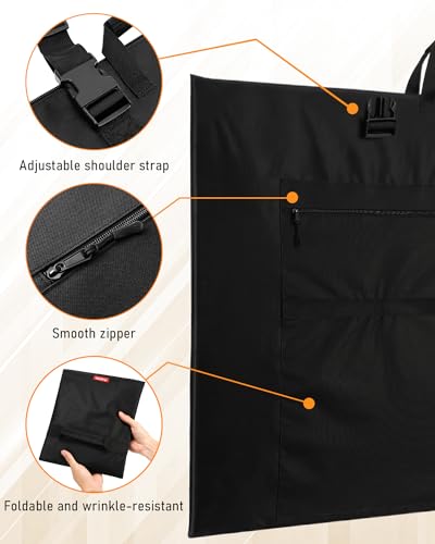 Nicpro Light Weight Art Portfolio Bag, 32x42” Waterproof Art Portfolio Case | with Shoulder & Handle Carry, for Artwork, Poster, Sketch Drawing, Canvas, Photography, Solar Panel Storage - size: 32 x 42 inches