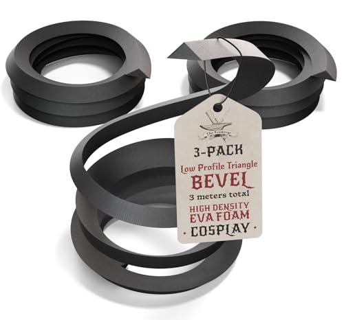 The Foamory 3-Pack Black EVA Foam Bevel Low Profile Triangle 20mm x 1M Long - color: 3 Pack: 1M Lengths (3M Total) - 20mm Thickness, style: Black - Triangle: Low Profile