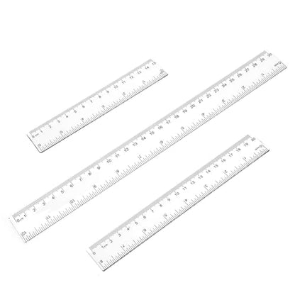 3 Pack 6 Inch 8 Inch 12 Inch Ruler Set Plastic Straight Ruler Transparent Measuring Tool Acrylic Clear Ruler for School Office Student - color: Transparent, size: 6 Inch + 8Inch + 12 Inch