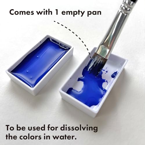 Kuretake Gansai Tambi GRANULATING COLORS 3, 5 Color Set, Made in Japan | 5 granulating colors, glows under blacklight, Watercolor Paint Set, Professional Use, Artist Grade