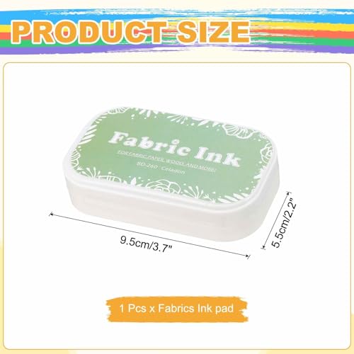 MECCANIXITY Ink Pads for Stamps, 3.7x2.2 Inch Fabric Ink Pad for Cloth, Wood, Paper, Fingerprint, DIY Card Making, Lake Green - color: Lake Green