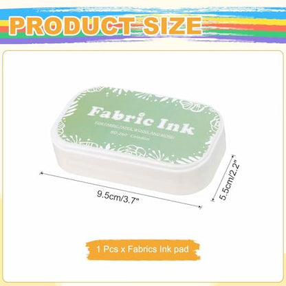 MECCANIXITY Ink Pads for Stamps, 3.7x2.2 Inch Fabric Ink Pad for Cloth, Wood, Paper, Fingerprint, DIY Card Making, Lake Green - color: Lake Green