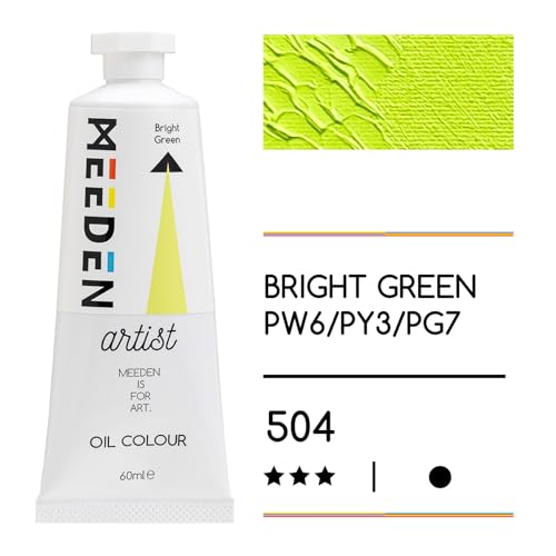 MEEDEN Artist Grade Oil Paint: Bright Green - 60ml/2oz Tube | Professional Art Paints and Supplies for Canvas Painting - color: Bright Green, size: 2 Fl Oz (Pack of 1)