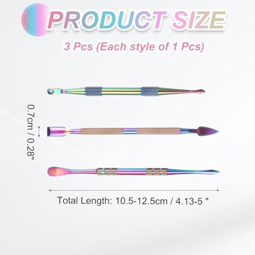 MECCANIXITY 3 Pcs Wax Carving Tools Stainless Steel Wax Carving Sculpting Tools for Modeling Shaping, Rainbow - color: Rainbow