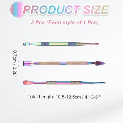 MECCANIXITY 3 Pcs Wax Carving Tools Stainless Steel Wax Carving Sculpting Tools for Modeling Shaping, Rainbow - color: Rainbow