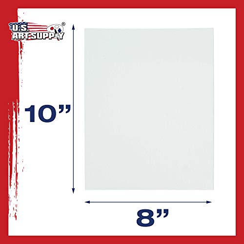 U.S. Art Supply 8 X 10 Inch Art Canvas Board Panels 12 Pack - 8 Ounce Heavyweight Cotton Acid Free Canvases for Painting Acrylics and Watercolor (1 Case of 12 Single Canvas Painting Panels) - size: 8" x 10"