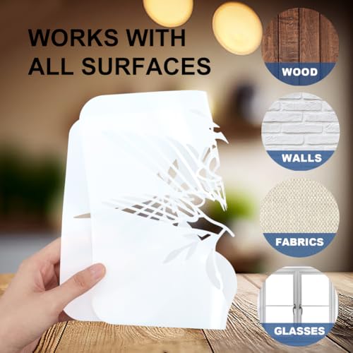 MAYJOYDIY 2 Pcs Gothic Alphabet Stencil 26 Letters Painting Stencils 11.8×11.8 Inch Reusable 0-9 Numbers Drawing Template with Paint Brush for Craft on Window Wood Wall Home Decor - style: Letter