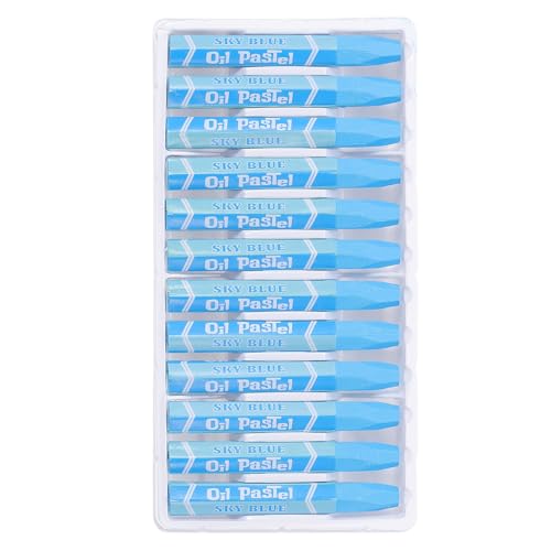 PATIKIL Sky Blue Oil Pastels, 12Pcs Soft Oil Crayons Vibrant and Creamy Pastels Stick Art Supplies for Art Painting Drawing Blending Graffiti for Artists Beginners - color: Sky Blue