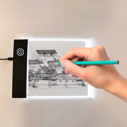 Msiud A6 LED Tracing Light Board, Adjustable Brightness Control for Art | Drawing Sketching Projects, Flip Book Creation, Animation Frame Development, Stencil Transfer Applications, Artwork Copying