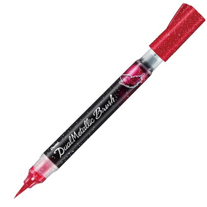 Pentel XGFH-DP Dual Metallic Brush, Pink + Metallic Pink - color: pink + metallic pink