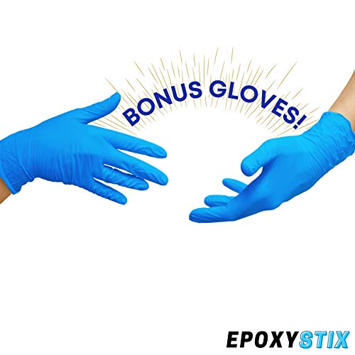 [Pack of 50] Disposable Measuring Cups for Mixing Epoxy Resin - Measurements in mL and Oz - Bonus Pack With 25 Applicator Sticks, 25 Mixing Sticks and 2 Pairs of Nitrile Gloves - size: Pack of 50 with Sticks