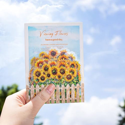 AurriiLeaf Viewing Flowers PET Sticker Set, 120PCS Floral Ephemera for Scrapbooking, Journaling, Crafting, DIY Projects, Diaries, and Art Supplies - color: Viewing Flower