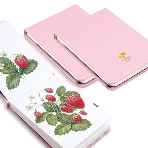 Paul Rubens 2 Pack Watercolor Paper, 100% Cotton Hot Press Watercolor Journal 3.8" x 5.2", 40 Sheets (140lb/300gsm), Acid-Free Art Supplies for Watercolors, Gouache, Acrylics - color: Pink, size: 3.8" x 5.2"