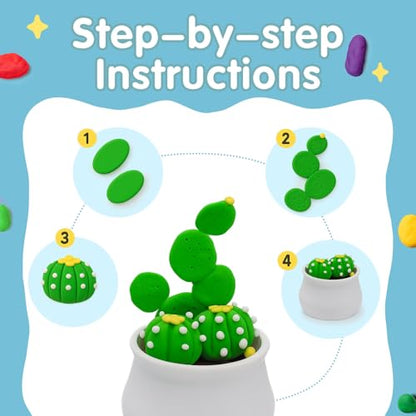 Air Dry Clay for Kids, 12 Plants DIY Modeling Clay Kit with Sculpting Tools | Ultra Light, Soft, Safe, STEM Tutorials, Back to School Classroom Supplies, Home Party, Birthday Gifts for Ages 3-12+ - color: Flower