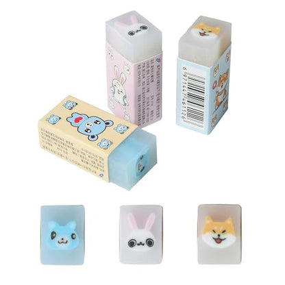 HILAZA 18Pcs Cute Animal Erasers for Kids Bulk, Kawaii Fun Pencil Jelly Erasers for School Classroom Supplies Prize Gifts Party Favors - style: ANIMAL