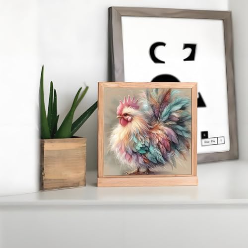 Shouruihua Diamond Painting Kit for Adult, Colorful Rooster Diamond Art Kit | Funny Chicken, Gem Art, Diamond Dotz Kits, Silly Animal Diamond Dots, Full Round Drill Diamond Painting Kits, 11.8x11.8 in - color: Colorful Rooster
