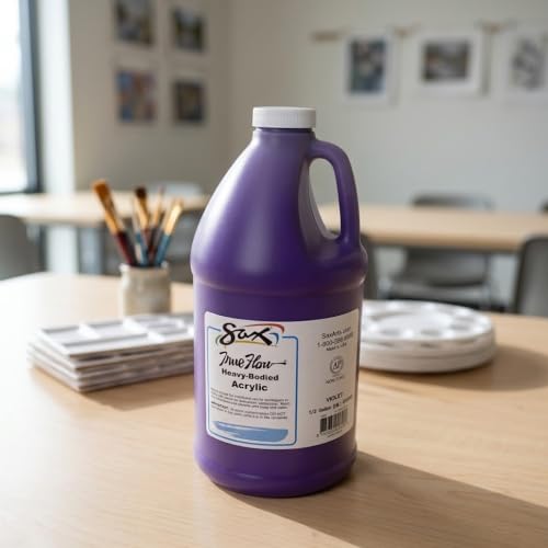 Sax Heavy Body Acrylic Paint for School and Arts and Crafts Use, Violet, 1/2 Gallon