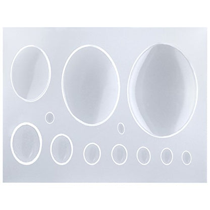 FUNSHOWCASE Oval Cabochon Resin Epoxy Silicone Mold - color: 12 Cavities Oval Designs