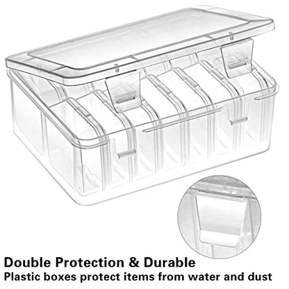 Mathtoxyz Small Bead Organizers, 14 Pieces Plastic Storage Cases Mini Clear Bead Storage Containers Transparent Boxes with Hinged Lid and Rectangle Clear Craft Supply Case - color: Clear - 1P