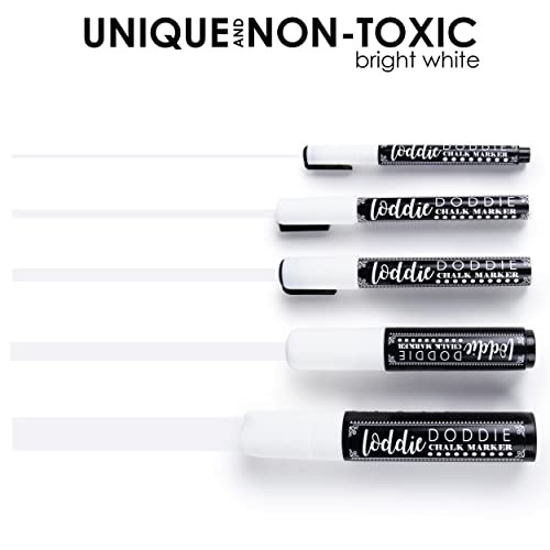 Loddie Doddie Chalk Markers, 1-15mm Tips, Windows & Glass, White, 5 Pack - size: 5 Count (Pack of 1)