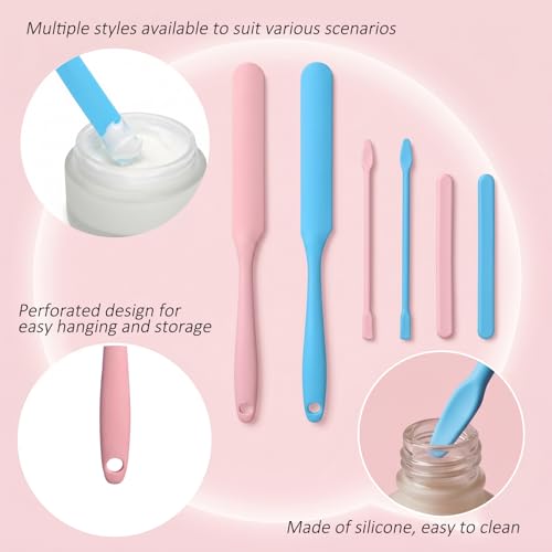JJUNW 6PCS Epoxy Stir Sticks, Silicone Wax Sticks, Non-Stick Wax Spatulas | Reusable Multipurpose Silicone Stir Sticks for Epoxy Facial Mask Hair Removal Stirring Rods Paint Mixing Tools