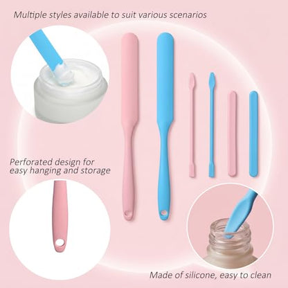 JJUNW 6PCS Epoxy Stir Sticks, Silicone Wax Sticks, Non-Stick Wax Spatulas | Reusable Multipurpose Silicone Stir Sticks for Epoxy Facial Mask Hair Removal Stirring Rods Paint Mixing Tools