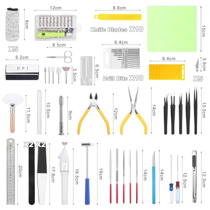 Fippy 101PCS Gundam Model Tools Kit, Hobby Building Tools Kit for Gundam Basic Model Assembling, Building and Repairing - style: Set C