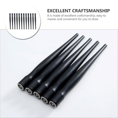 Tofficu Dip Pen Nib Holder Black Plastic Pole 4.92 Inch Manga Pen Supplies for Comic Drawing Water Dip Art Sketching Easy-Replace Penholder Set of 12 for Desk Organizer - color: Black