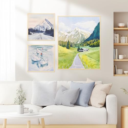 HANSILK 3pk 4 * 4/6 * 6/8 * 8 Inch Blank Framed Canvas Wall Art - Premium White Cotton Canvas Panel for DIY Painting, Custom Art, Home Decor - Ready to Hang, Pre-Stretched Wood Frame -3pcs - size: 4*4/6*6/8*8