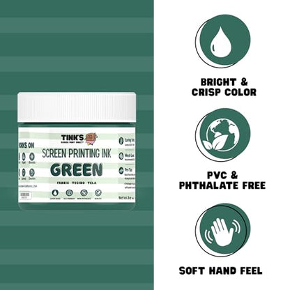 Tinks® Screen Printing Ink - Green - 8 oz. - color: Green